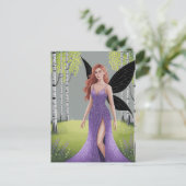 Carte Postale Fairy in a Purple Dress Forest Fantasy (Debout devant)