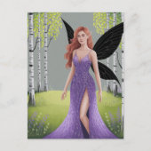 Carte Postale Fairy in a Purple Dress Forest Fantasy (Devant)