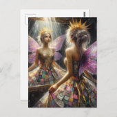 Carte Postale Fairy in a Quillit Look in Mirror at Dress (Devant / Derrière)