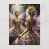Carte Postale Fairy in a Quillit Look in Mirror at Dress (Devant)