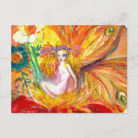Carte Postale FAIRY OF THE FLOWERS Red Yellow Imaginaire (Devant)