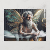 Carte Postale Fairy Old Man prend un bain de bulle (Devant)
