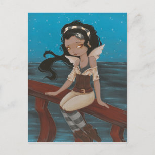 Carte Postale fairy pirate ship sea  Post Card