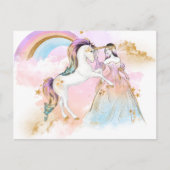 Carte Postale Fairy Princess Unicorn (Devant)