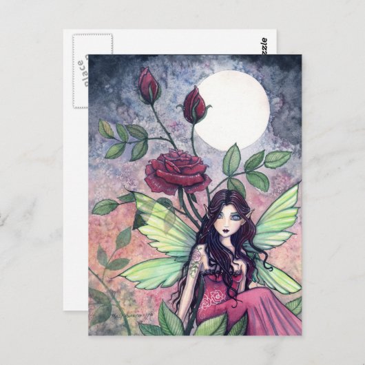 Carte postale Fairy Rose de nuit (Devant / Derrière)