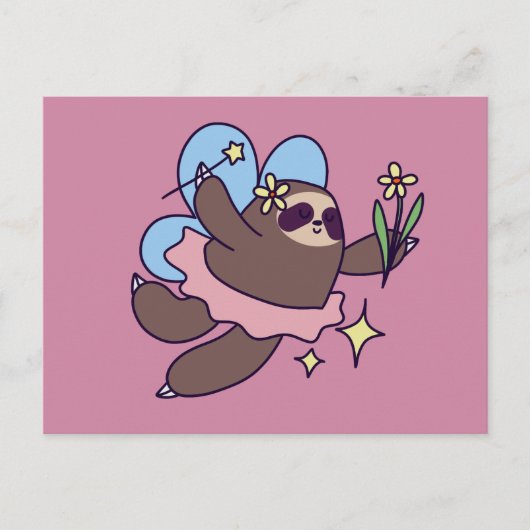 Carte Postale Fairy Sloth (Devant)