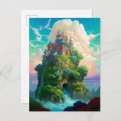 Carte Postale Fairy Tale Castle Imaginaire Art (Devant / Derrière)