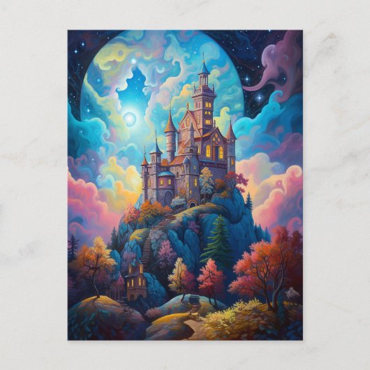 Carte Postale Fairy Tale Castle Imaginaire Art (Devant)