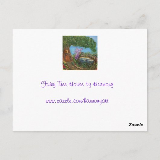 Carte Postale Fairy Tree House par Harmony (Dos)