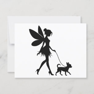 Carte Postale Fairy Walking Chihuahua