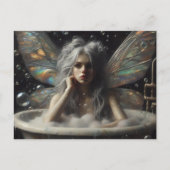 Carte Postale Fairy Woman Grey Cheveux dans le Bubblebath (Devant)