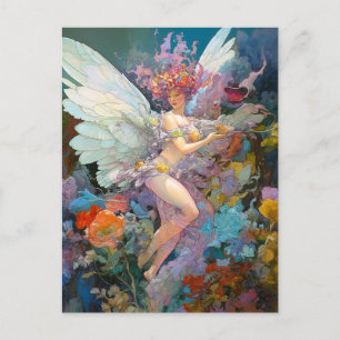 Carte Postale Fairy Woman in Flowers Imaginaire Art