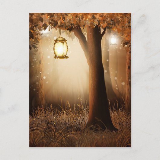 Carte Postale Fairytale Fairy Tale Forest Tree and Lampe (Devant)