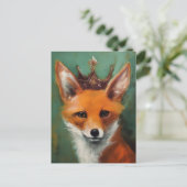 Carte Postale Fairytale Imaginaire Renard rouge dans une couronn (Debout devant)