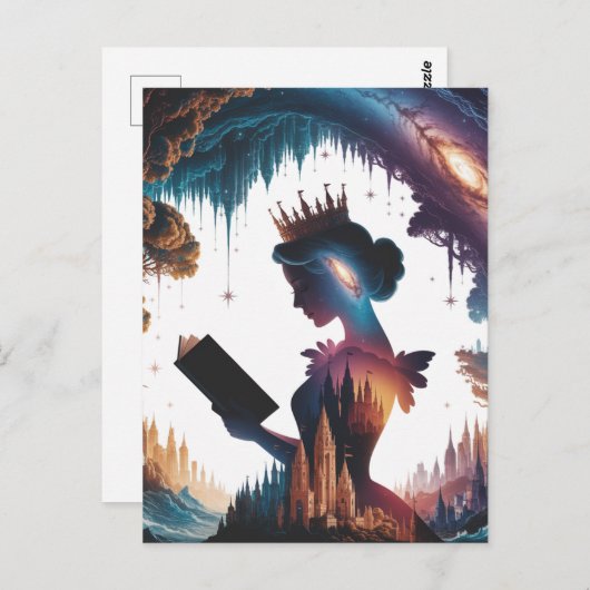 Carte Postale Fairytale Queen Reading (Devant / Derrière)