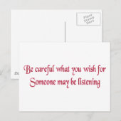 Carte Postale Fais attention à ce que tu veux... (Devant / Derrière)