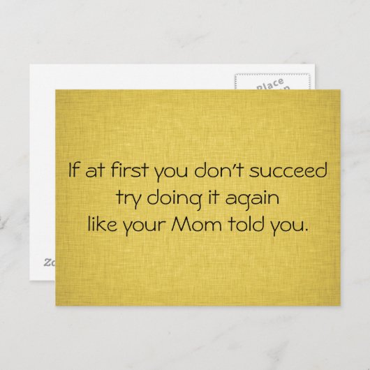 Carte Postale Fais-le comme ta mère t'a dit (Devant / Derrière)