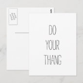 Carte Postale Fais Ton Thang. Devis motivationnel (Devant / Derrière)