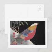 Carte Postale Faisan d'or dans la neige, Jakuchū (Devant / Derrière)