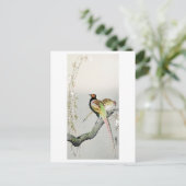 Carte Postale Faisans et fleurs de cerisier - Ohara Koson - (Debout devant)