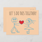 Carte Postale FAISONS ÇA ENSEMBLE Baguette adorable Couple (Devant / Derrière)