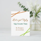 Carte Postale Faisons de Noël un Partyorange de pull moche (Debout devant)