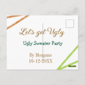 Carte Postale Faisons de Noël un Partyorange de pull moche (Dos)