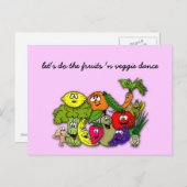 Carte Postale faisons la danse des fruits n veggie (Devant / Derrière)