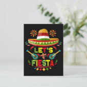 Carte Postale Faisons la Fête Chapeau Fiesta Joyeux Cinco De May (Debout devant)
