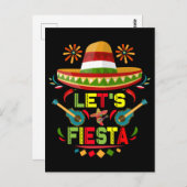 Carte Postale Faisons la Fête Chapeau Fiesta Joyeux Cinco De May (Devant / Derrière)