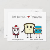 Carte Postale Faisons un trio ! (Devant / Derrière)