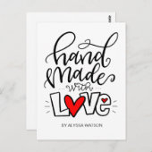CARTE POSTALE FAIT À LA MAIN AVEC AMOUR, (Devant / Derrière)