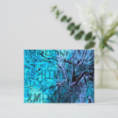 Carte Postale fait de mots, bleu ordinateur (Debout devant)