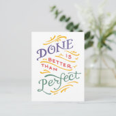 Carte Postale Fait est mieux que parfait - couleur (Debout devant)