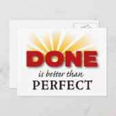 Carte Postale FAIT vaut mieux que Parfait (Devant / Derrière)