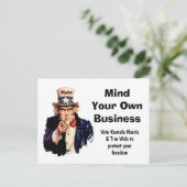 Carte Postale Faites attention à votre propre entreprise Harris  (Debout devant)