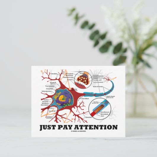 Carte Postale Faites attention (Neuron / Synapse) (Debout devant)