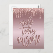 Carte Postale Faites aujourd'hui des devis superbes Rose Gold Pa (Devant / Derrière)