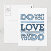Carte Postale Faites ce que vous aimez et aimez ce que vous fait (Devant / Derrière)