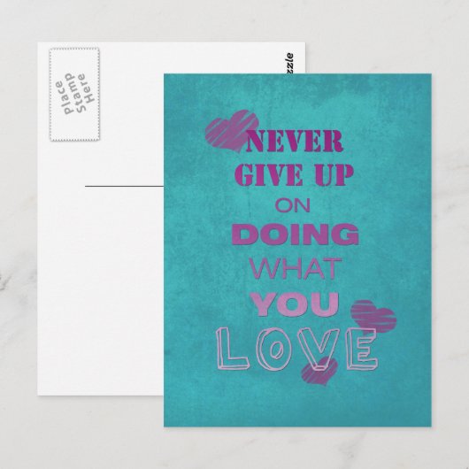 Carte Postale Faites ce que vous aimez Motivation Texte Typograp (Devant / Derrière)