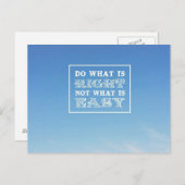 Carte Postale Faites ce qui est exact (Devant / Derrière)