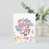 Carte Postale Faites ce qui vous apporte Joy Floral et citation (Debout devant)