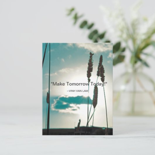 Carte Postale "Faites demain aujourd'hui !" Devis (Debout devant)