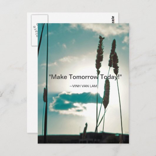 Carte Postale "Faites demain aujourd'hui !" Devis (Devant / Derrière)