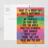 Carte Postale Faites-En Une Citation Inspirationnelle Arc-En-Cie (Devant / Derrière)