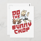 Carte Postale Faites le Chop de lapin drôle Karate Chop (Devant / Derrière)