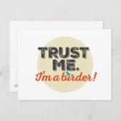 Carte Postale Faites-moi confiance. Je suis Birder ! Emblème (Devant / Derrière)