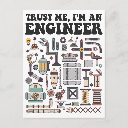 Carte Postale Faites-moi confiance, je suis ingénieur (Devant)