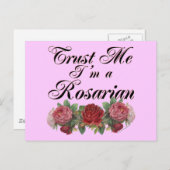 Carte Postale Faites-moi confiance Je suis un Gardener Rosarien (Devant / Derrière)