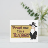 Carte Postale Faites-moi confiance - JE SUIS UN RABBI - Grand hu (Debout devant)